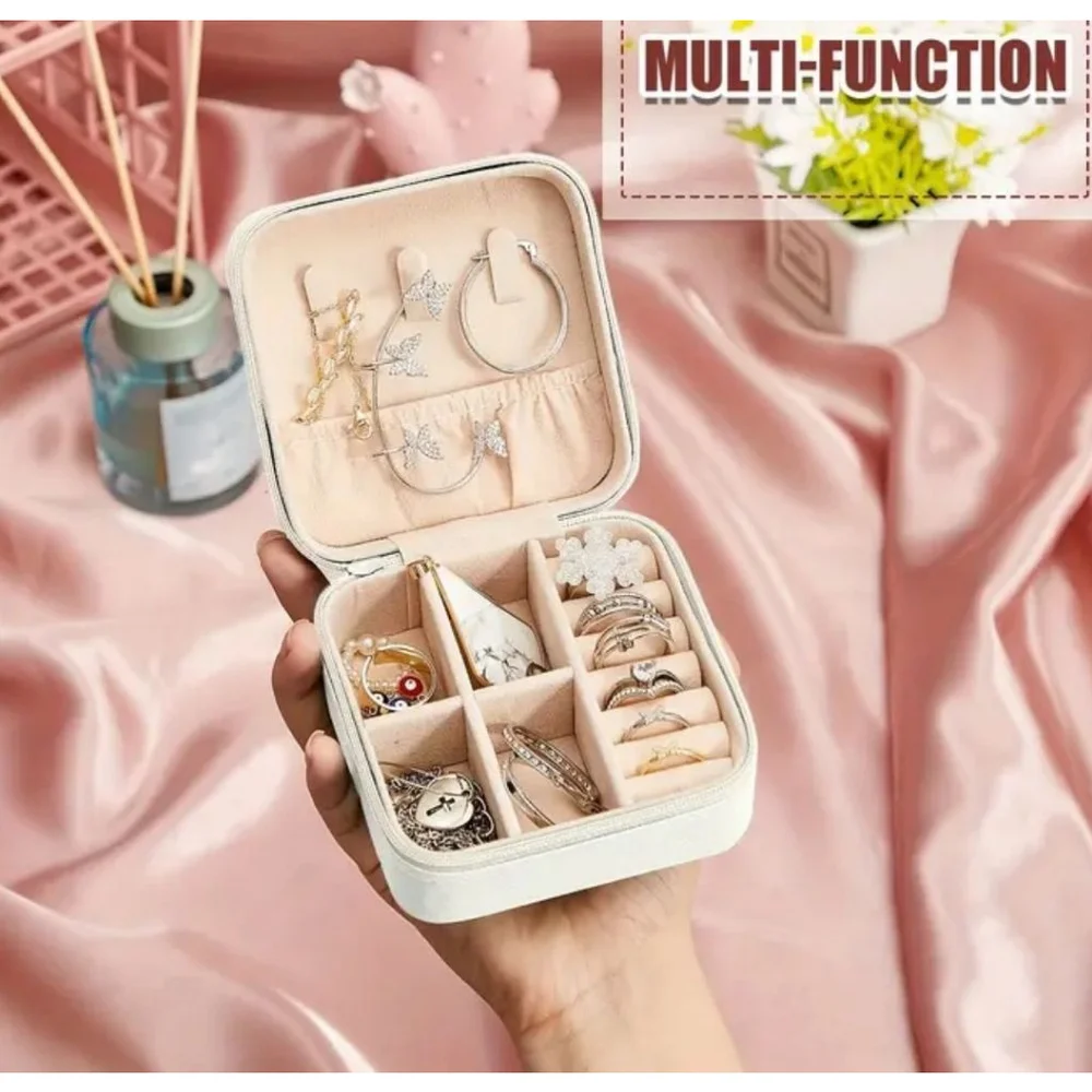 Jewelry Box Travel Organizer Light Pink or White